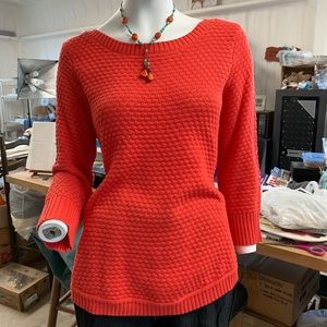 Red Scoop Neck Sweater/L